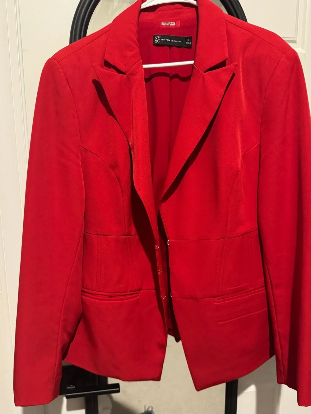 New York & Company Red Tailored Women's Blazer